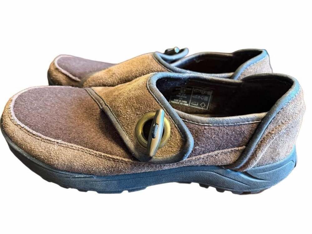 Lands' End Women's Size 7 Brown Suede Toggle Slip-On Shoes